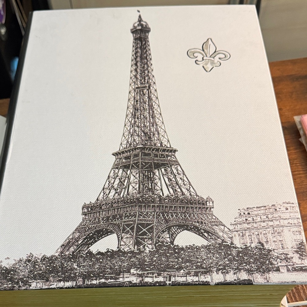 Eiffel Tower Faux Book for Storage Art in Black and White